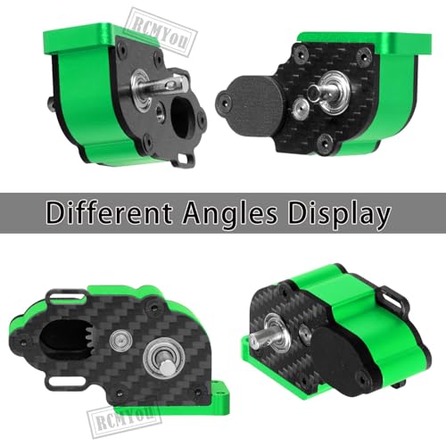 Aluminum Transmission Gearboxes Upgrades Part for SCX10 SCX10 II 90046 90047,RC Crawler Car Alloy Transmission Gearbox Hop Ups,Green - color: Green - Scx10