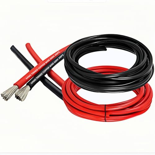 6 Gauge Silicone Wire (10 ft Red+10 ft Black ﻿) Ultra Flexible 6AWG Twisted Marine Grade Oil Wire Oxygen Free tin Plated Copper Cable, Suitable for Speakers, Cars, Batteries, Lighting - size: 10ft Red+10ft Black ﻿, style: 6 AWG