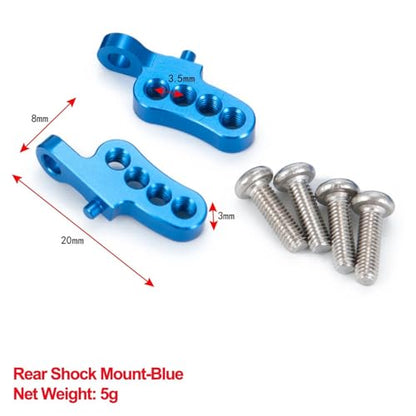 RC Car Toys For Tamiya CC01 1/10 Metal Front Rear Shock Towers Mount Pull Link Rod Mounts Steering Set RC Drift Truck Car Parts(Rear Mount-Blue) - color: Rear Mount-Blue