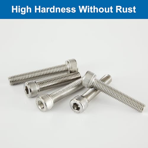 M6 x 40mm 45mm 50mm 55mm 60mm Socket Head Cap Screws Bolts, Stainless Steel 304, Metric Allen Hex Drive, Bright Finish, Fully Threaded, Assortment Kit 25PCS - size: Socket M6x40-60 mm