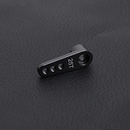 2X RC 25T Steering Servo Horn Arm 28mm Long 3 Holes M3 Thread for Remote Control Car Models 12mm 16mm 18mm Titanium Colour