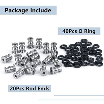 MORLORDY 20Pcs RC Rod Ends Ball Studs Joints Set for 1/24 RC Crawler Car SCX24 Upgrades Accessories