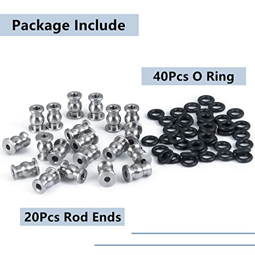 MORLORDY 20Pcs RC Rod Ends Ball Studs Joints Set for 1/24 RC Crawler Car SCX24 Upgrades Accessories