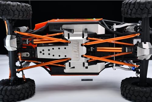 GPM Stainless Steel Chassis Skid Plate Kit 1mm Thick for Vanquish 1/10 H10 Optic RC Crawler – Yokohama Sparco Edition Upgrade Accessories