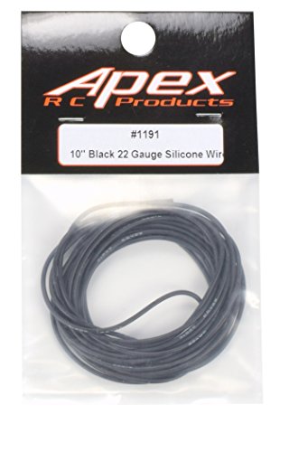 10' Black 22 Gauge Super Flexible High Strand Battery/Motor Silicone Insulated Copper Wire #1191