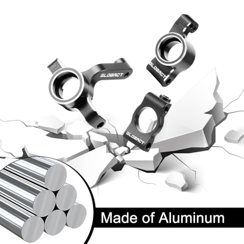 GLOBACT Aluminum Spindles & Caster Blocks & Rear Hubs Set for LOSI 1/24 Micro-B 1/28 Micro-T RC Upgrade Parts Replace LOS-1982 LOS-1984 LOS-1983