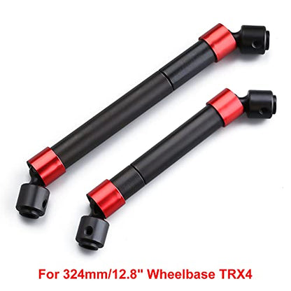INJORA 2PCS Metal CVD Drive Shaft for 1/10 RC Car Crawler 324MM Wheelbase TRX-4 - size: For 324mm