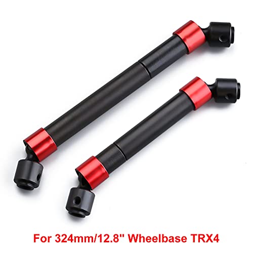 INJORA 2PCS Metal CVD Drive Shaft for 1/10 RC Car Crawler 324MM Wheelbase TRX-4 - size: For 324mm
