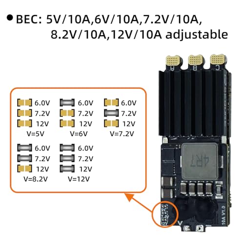 120A Brushless ESC 2-8S 12V 10A BEC for RC Crawler Car ESCape32 | with XT60 & 4.0mm Bullet Plug, Support Dshot, PWM, Oneshot, Multishot