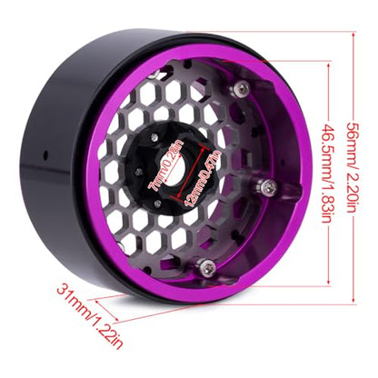 4PCS Beadlock Rims 1.9 Inch Wheels RC Rim Hub Aluminum Beadlock Rims for Traxxas TRX4 TRX6 Redcat GEN7 GEN8 Rc4wd D90 Axial SCX10 SCX10 II 90046 SCX10 III AXI03007 12mm Hex 1/10 RC Crawler (Titanium)