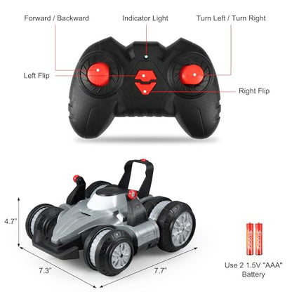 Remote Control Stunt Car for Kids, Toy Cars Gifts for Boys 6 Years Old Up | 360° Rotation, Side Wheel Drive Standing Drive, Rechargeable 4WD Drift RC LED Lights