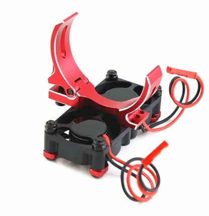 RC Motor Heatsink Dual 20000rpm 30mm Cooling Fan 40-42mm Adjustable Mount for 1/7 1/8 Arrma 4074 Motor, for 4274 4068 4268 Motor Upgrades Part(Red)