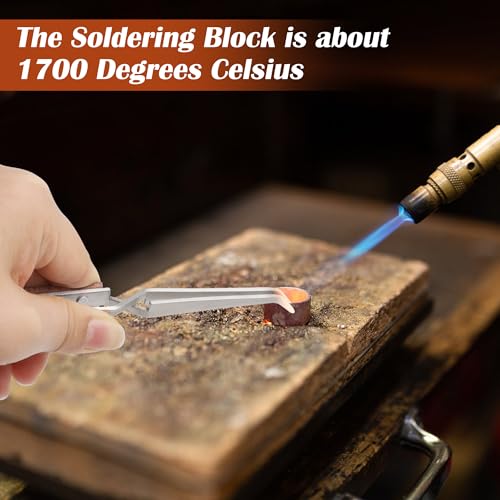 Coldairsoap 7pcs Jewelry Soldering Kit, Soldering Tool for Jewelry Making | Include 2 Honeycomb Soldering Blocks, 1 Copper Tongs, 2 Soldering Tweezers, 1 Metal Clip, 1 Storage Bag