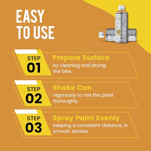 Spray.Bike Spray Paint - Carlton (Bright Orange) | Designed Mainly for Bicycles | Multi-Use Acrylic Spray Paint for Metal, Plastic | High Coverage Bike Paint, 400ml - color: Carlton