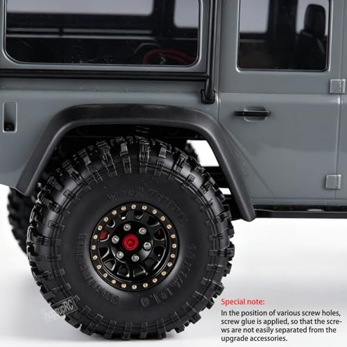 RC Full Brass 1.0 RC Wheel RC Tires for 1/18 1/24 Trx4m Axia l SCX24 RC Crawler,1.0" Beadlock RC Truck Tires and Wheel Highway Tires Wheel Rim,4PCS Style A - style: Style A