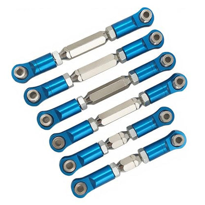 Adjustable Tie Rod Set for ARRMA Granite Senton Vorteks 550 (Blue) | Aluminum,RC Linkage,Turnbuckles,Toe Links,6PCS,1/10,4X4,4X2,Steering Upgrade,AR330446 Compatible - color: Blue