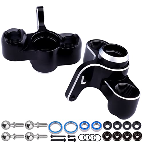 Aluminum Front Steering Blocks Steering Knuckle for Arrma 1/8 Kraton/Outcast/Notorious 6S BLX Upgrades Parts,Replace AR330505 (Black) - color: Black