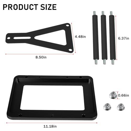 Universal Battery Tray Hold Down Trunk,Battery Relocation Box Billet Aluminum 551181 For Optima Race Racing Mount Red Yellow Blue Top 34M D34M 34 34R 34/78 D34 D34/78 - color: Black