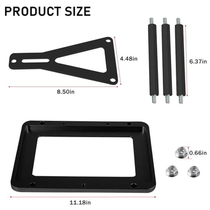 Universal Battery Tray Hold Down Trunk,Battery Relocation Box Billet Aluminum 551181 For Optima Race Racing Mount Red Yellow Blue Top 34M D34M 34 34R 34/78 D34 D34/78 - color: Black