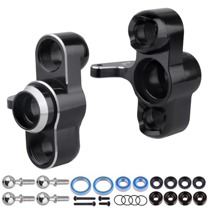Aluminum Front Steering Blocks Steering Knuckle for Arrma 1/8 Kraton/Outcast/Notorious 6S BLX Upgrades Parts,Replace AR330505 (Black) - color: Black