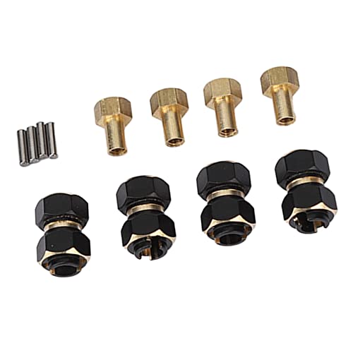 AYNEFY 10mm Brass Wheels Hex Hub Extension, Solid Brass Hex Drive Adapter 4PCS, 7mm Dia 3.5mm Center Aperture, Stable Fit for 1 18 RC Crawler Upgrade