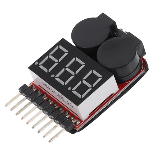 1-8S Lithium Ion Battery Tester with LED Indicator and Low Voltage Buzzer Alarm Lipo Battery Monitor for Rc and Drone Users Digital Capacity Checker