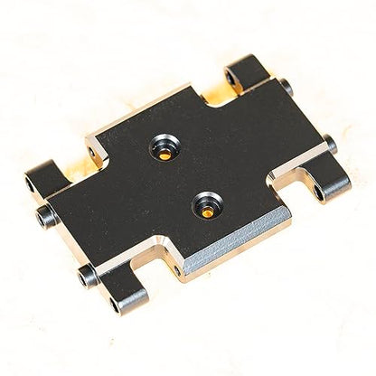 RampCrab Skid Plate Transmission Mount for AX24, Black Coating, Brass Mount for AX24 XC-1, 21 Grams, Upgrades Parts for 1/24 RC Crawler Car - color: Brass-Black