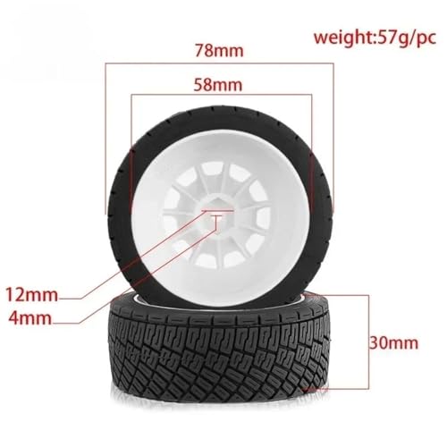 for 1/10 RC Model for Rally Car Upgrade Parts for Racing Tires 4PCS 78 * 30mm 12mm Adapter Decorative Spare Replace Models RC Replacement Parts