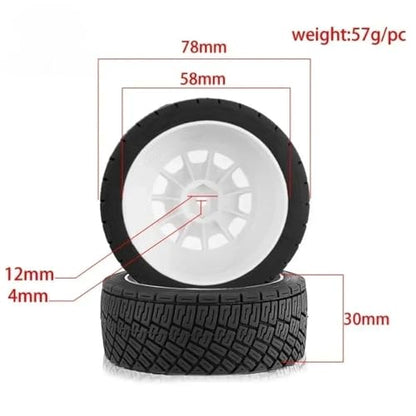 for 1/10 RC Model for Rally Car Upgrade Parts for Racing Tires 4PCS 78 * 30mm 12mm Adapter Decorative Spare Replace Models RC Replacement Parts
