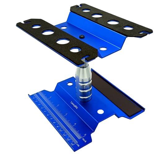Aluminum Alloy RC Car Work Stand Repair Workstation 360 Degree Rotation Lift with Screws Tray for 1/8 1/10 1/16 Scale RC Car Truck Buggy