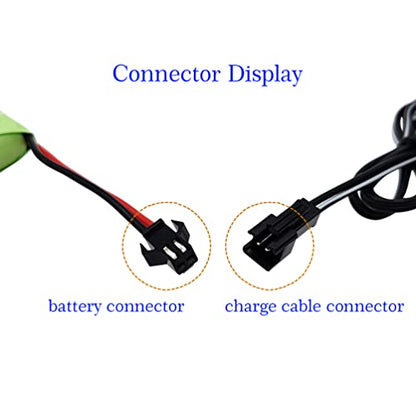 4.8v Battery Pack, 2400mAh NiMH AA Rechargeable RC Battery with Charge Cable, SM 2P Plug for Trucks 1:18, 1:16, 1:14, Remote Control Car, RC 4x4 Trucks