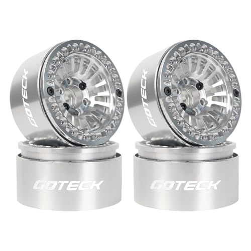 GOTECK RC Rims 1.9 Beadlock Wheels Heavy Duty CNC Aluminum Crawler RC Wheel Rim Set Wheel Hub 4pcs-Set for 1/10 RC Crawler, TRX4 Axial SCX10 II SCX10 III Redcat Gen8, RC4WD D90 - color: GS2910