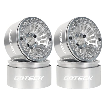 GOTECK RC Rims 1.9 Beadlock Wheels Heavy Duty CNC Aluminum Crawler RC Wheel Rim Set Wheel Hub 4pcs-Set for 1/10 RC Crawler, TRX4 Axial SCX10 II SCX10 III Redcat Gen8, RC4WD D90 - color: GS2910