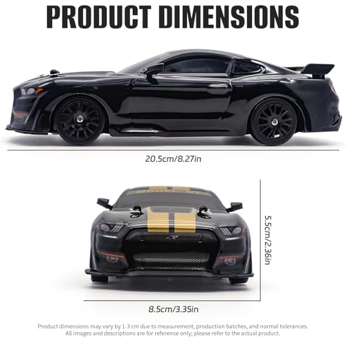 RC Drift Car, 1:24 Scale Remote Control Cars Vehicle for Kids, 2.4GHz 20KM/H 4WD High Speed RC Cars with LED Light Two Batteries & Drifting Tires Racing Sport Toy Car for Adults Boys Girls 8602BK - style: 8602-Black
