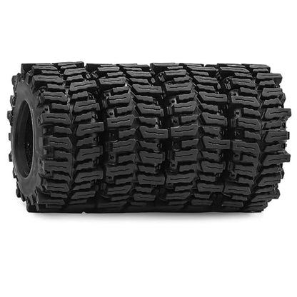 4PCS 1.3" Rubber Tire All Terrain Wheel Tyre with Foam Inserts for 1/12 1/14 1/18 1/24 Crawler Car for TRX4M SCX24 AX24 FCX24 FMS 1/24 Micro 1.0inch Beadlock Upgrade Parts (64x26mm,B) - color: 64x26mm,b