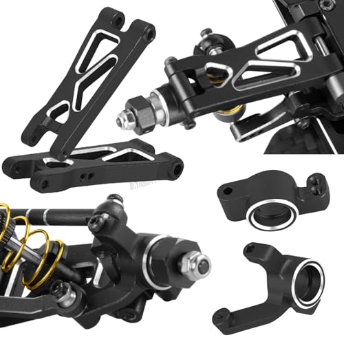RC Upgrades Part for 1/24 1/28 Micro-B/Micro-T 2S 2WD,Suspension Arms/Caster Block/Steering Blocks/Rear Stub Axle Carriers/Mount/RC Shocks/Shock Mounts/Drive Shaft/Links/Gearboxes,Black - color: Black-(upgrades Part）