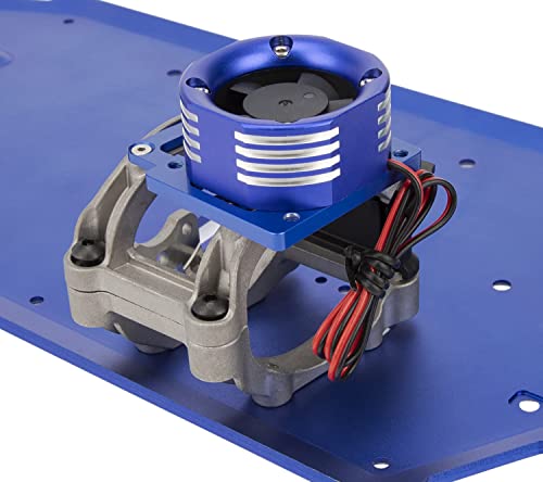 DKKY RC Motor Cooling Fan Heatsink 21000 RPM for Traxxas 1/8 4WD Sledge Motor with LED Light, Blue - color: Blue