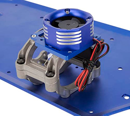 DKKY RC Motor Cooling Fan Heatsink 21000 RPM for Traxxas 1/8 4WD Sledge Motor with LED Light, Blue - color: Blue