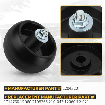 4Pcs Deck Wheel Kit 1714760 2108765 for Ferris IS700Z Deck 52" IS1500Z Deck 48" F50XT Deck 44" F125XT Deck 48" F160Z Deck 48" for Murray ZTS6000 ZTS7000 ZTS7500 CTX9000 YT2452 YT2652 ZT1842 ZT2042