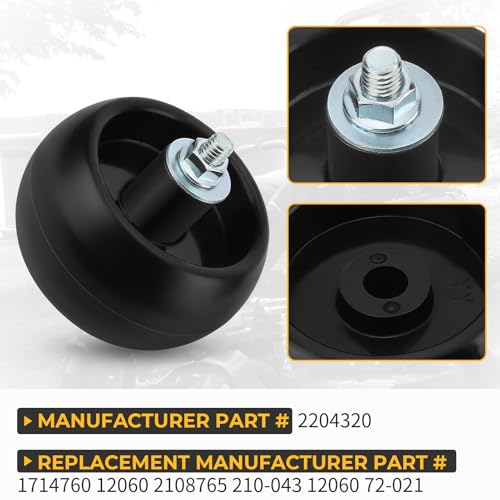 4Pcs Deck Wheel Kit 1714760 2108765 for Ferris IS700Z Deck 52" IS1500Z Deck 48" F50XT Deck 44" F125XT Deck 48" F160Z Deck 48" for Murray ZTS6000 ZTS7000 ZTS7500 CTX9000 YT2452 YT2652 ZT1842 ZT2042