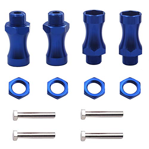 4Pack ShareGoo Aluminum 12mm to 17mm Wheel Extension Hex Drive Hub Adapter Widener 30mm Offset Compatible with Tamiya Axial RC4WD Traxxas 1/10 Off-Road RC Car Buggy Monster Truck Tires,Blue