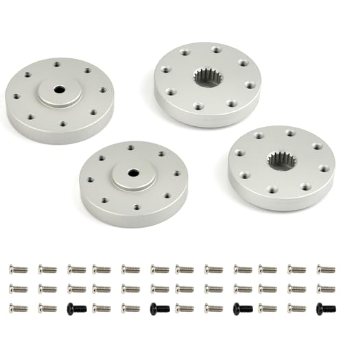 18T Metal Servo Arms Horn Aluminum Round Servo Bracket Standard Servo Disc with Screw for DS5160 DS5180 DS51150 60KG 80KG 150KG Servo (Pack of 4pcs)