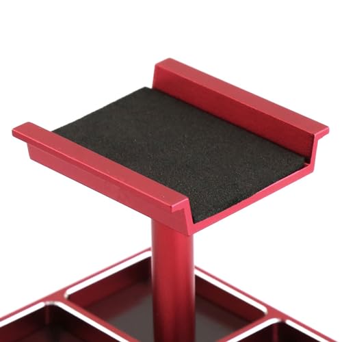 kingsea RC Car Work Stand 360° Rotation Body Mounts RC Repair Tool Set Aluminum Alloy RC Work Stand for 1/18 1/24 RC Car Truck Buggy (Red) - color: Red