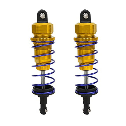 2pcs 92mm RC Oil Pressure Adjustable Front Shock Damper, 1/10 RC Car Shock Absorber, Upgraded Aluminum Alloy Buggy Suspension for ZD Racing HSP Hongnor LRP HPI (Gold) - color: Gold