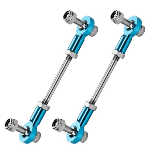 2 Pcs RC Toy Push Rod, M3x55mm Tie Rods Blue Ball Head Joint | 81mm Length, 304 Servo Linkage Link Rods, Double Aluminum Alloy Ball Head, for RC Cars, Planes, Helicopters, DIY Models - color: M3×55mm Rod