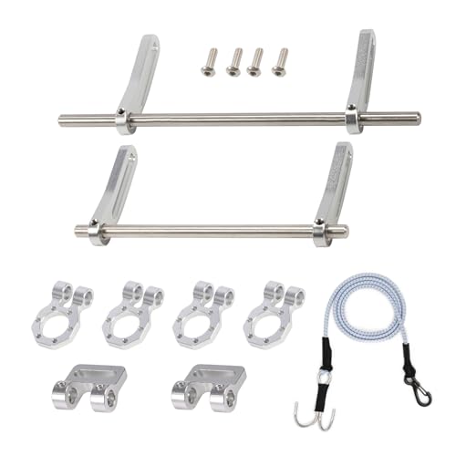 AMK Adjustable 1/10 Scale Bumper Mount Front Rear, Metal Bumper Kit with Modular Fairlead D-Ring Tow Strap for RC Crawler Axial SCX10 Element Enduro Gen7 Gen8 TRX6 TRX4 Upgrades (Silver) - color: Silver