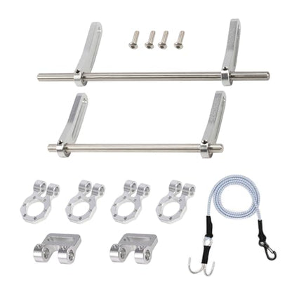 AMK Adjustable 1/10 Scale Bumper Mount Front Rear, Metal Bumper Kit with Modular Fairlead D-Ring Tow Strap for RC Crawler Axial SCX10 Element Enduro Gen7 Gen8 TRX6 TRX4 Upgrades (Silver) - color: Silver