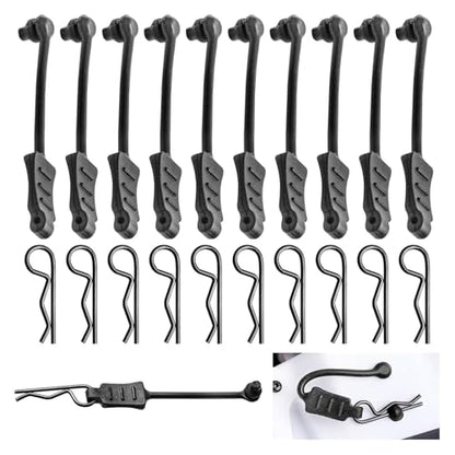 20pcs HobbyPark Universal 1/16 1/18 RC Car Body Clips and Pull Tabs Retainer Small R Pins for SCX24 TRX-4M RC Vehicles Truck Shell Parts Replacement Black - size: 1.0mm Rod Black Clips