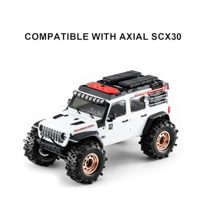 0.7" Beadlock Wheels and Tires for 1/30 Scale SCX30 (Bronze) | 40 × 16mm, Aluminum Alloy Wheels, Soft Rubber Tires - color: Bronze