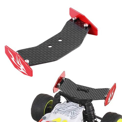 GLOBACT RC Tail Wing Carbon Fiber for Losi 1/24 Micro-B 2WD Buggy (Red) - color: Red